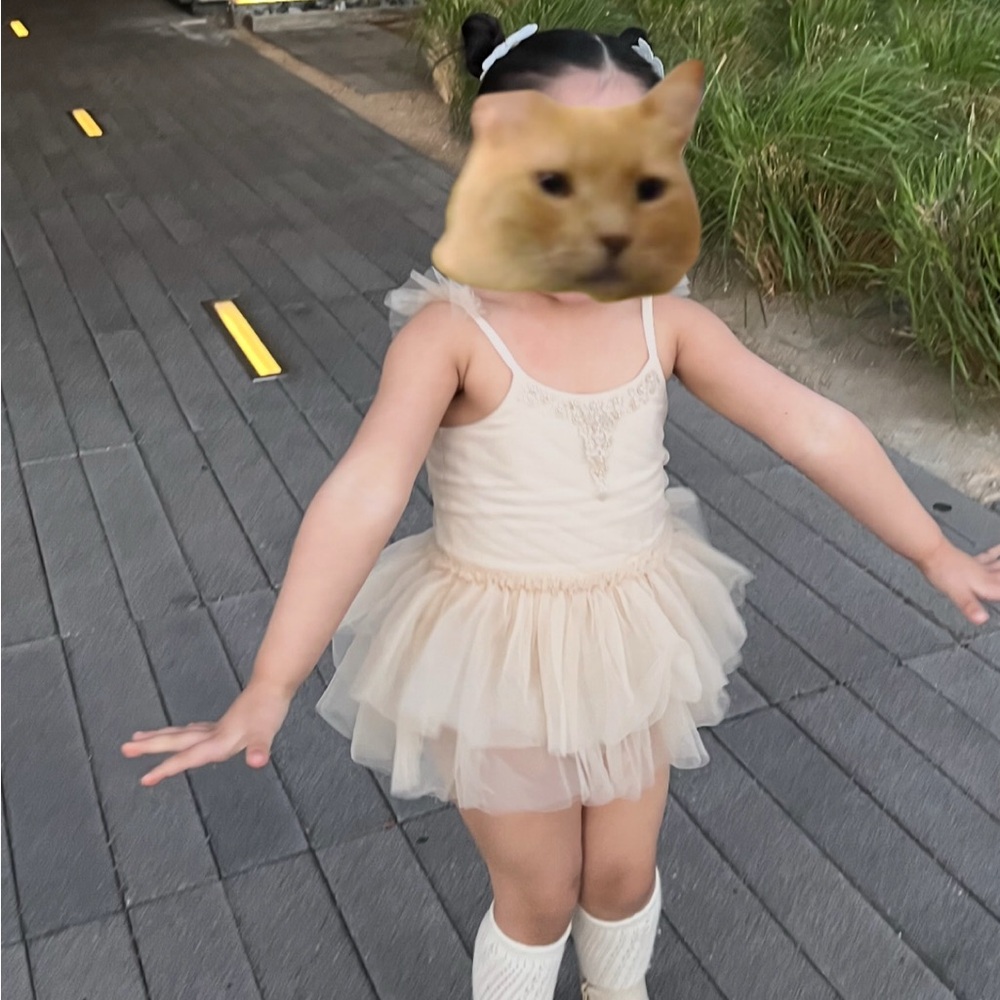 Charming Cream Tulle Dress for Kids